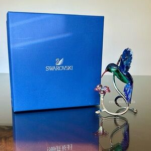 Swarovski Crystal Paradise Birds Hummingbird With Rose Flower 1188779